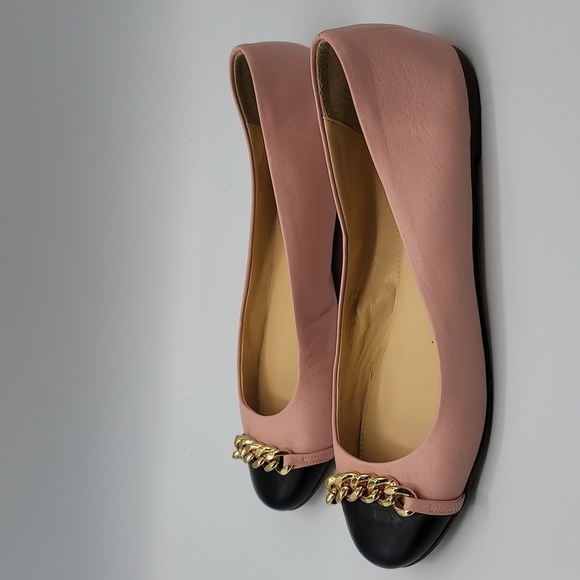 J Crew Pink, Black, and Gold Ballet Flats 7.5 leather - Picture 2 of 8